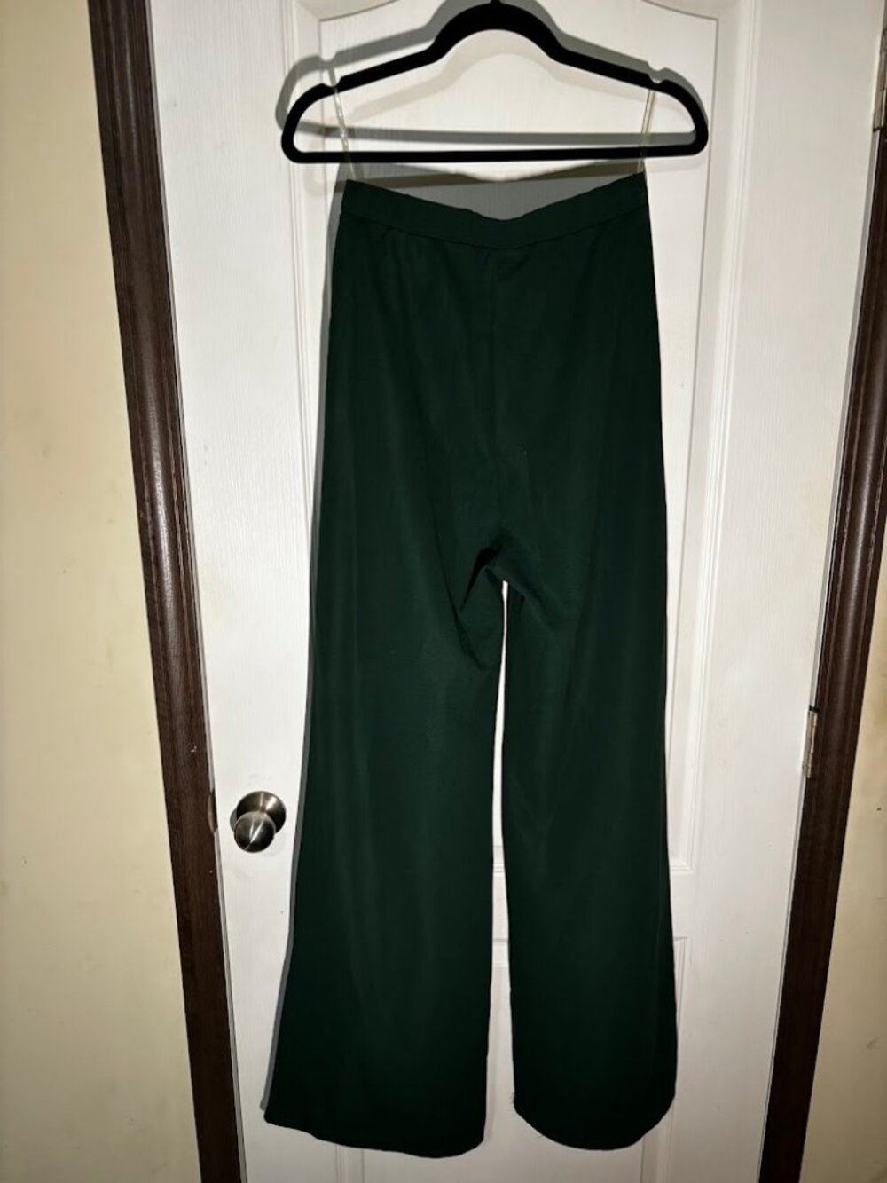 Ms Bling Dark Green Wide Leg Pants Rhinestone Waistband Size L